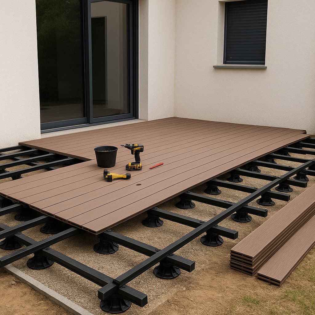 pose et nettoyage terrasse composite